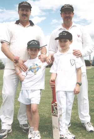 Ian Denny (left) and Jason with Greg Peters and James.